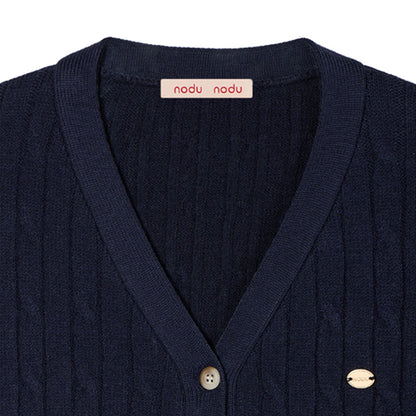 Daily Classic Cable Cardigan (Navy)