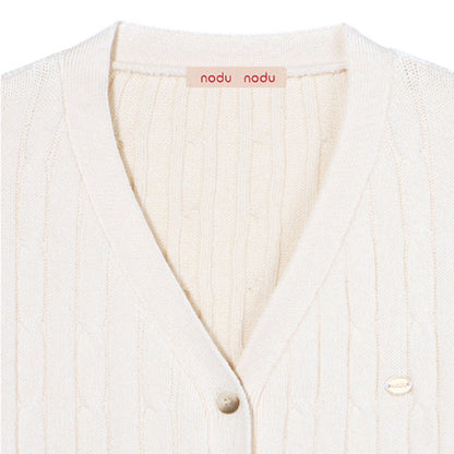 Daily Classic Cable Cardigan (Cream)