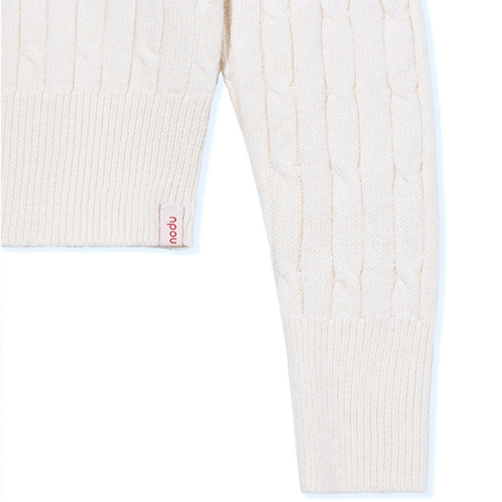 Daily Classic Cable Cardigan (Cream)