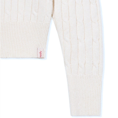 Daily Classic Cable Cardigan (Cream)