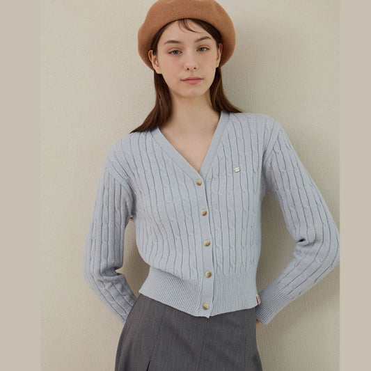 Daily Classic Cable Cardigan (Sora)