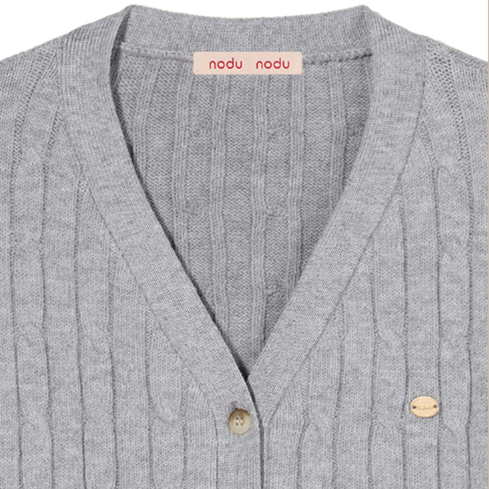 Daily Classic Cable Cardigan (Grey)