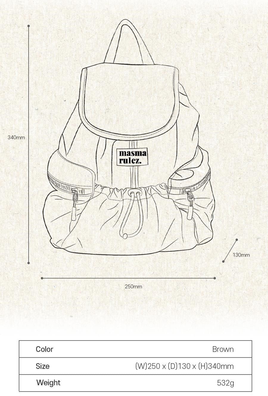 Masmarulez] Suede flap backpack _ Mini Brown – Nyfashioncity