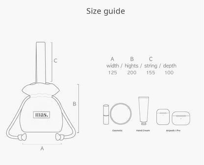 [Masmarulez] Solid string tote bag Waterproof _Gray