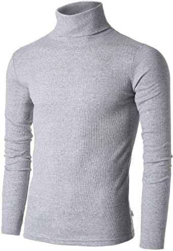 Mens Casual Slim Fit Light Weight Turtleneck Pullover Sweaters T Shirts