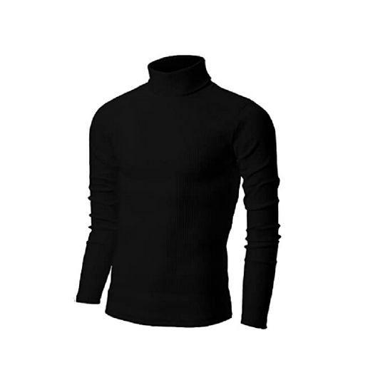 Mens Ribbed Turtleneck Thermal Sweater