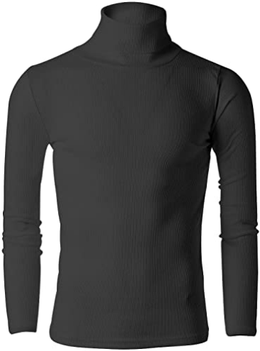 Mens Casual Slim Fit Light Weight Turtleneck Pullover Sweaters T Shirts